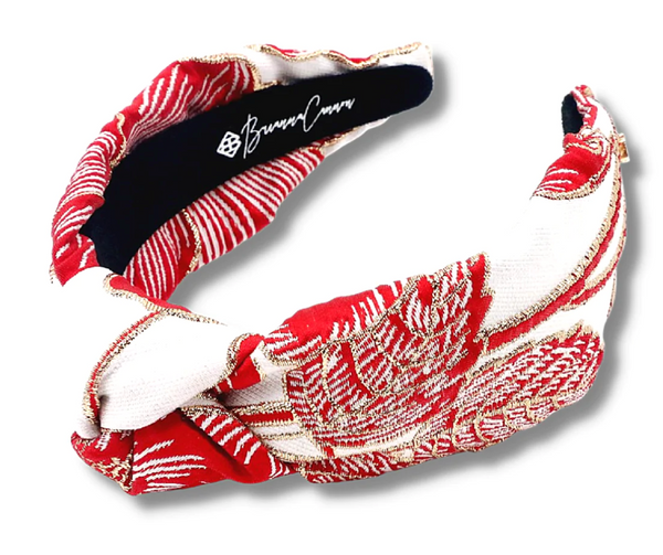 Red, Ivory & Gold Brodcade Floral Headband