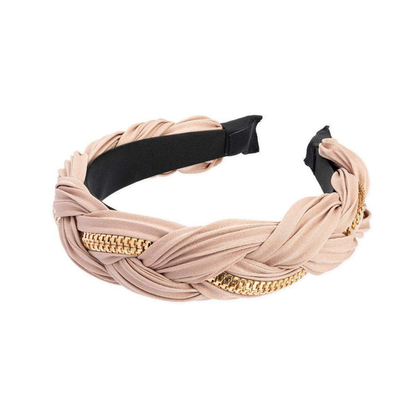 Zipper Twist Headband - Nude Silk