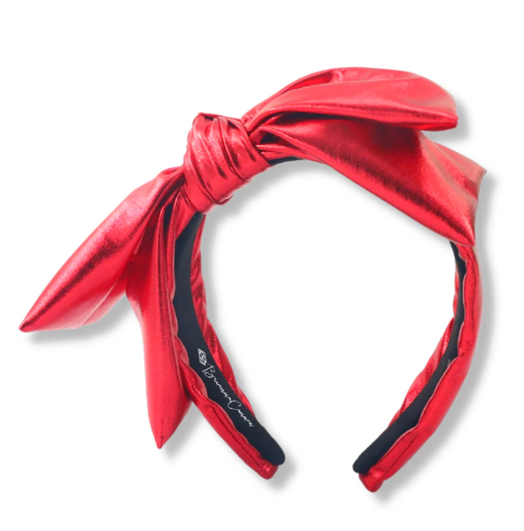 Red Metallic Side Bow Headband