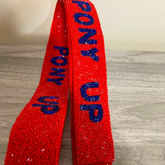Pony Up Red Beaded Strap