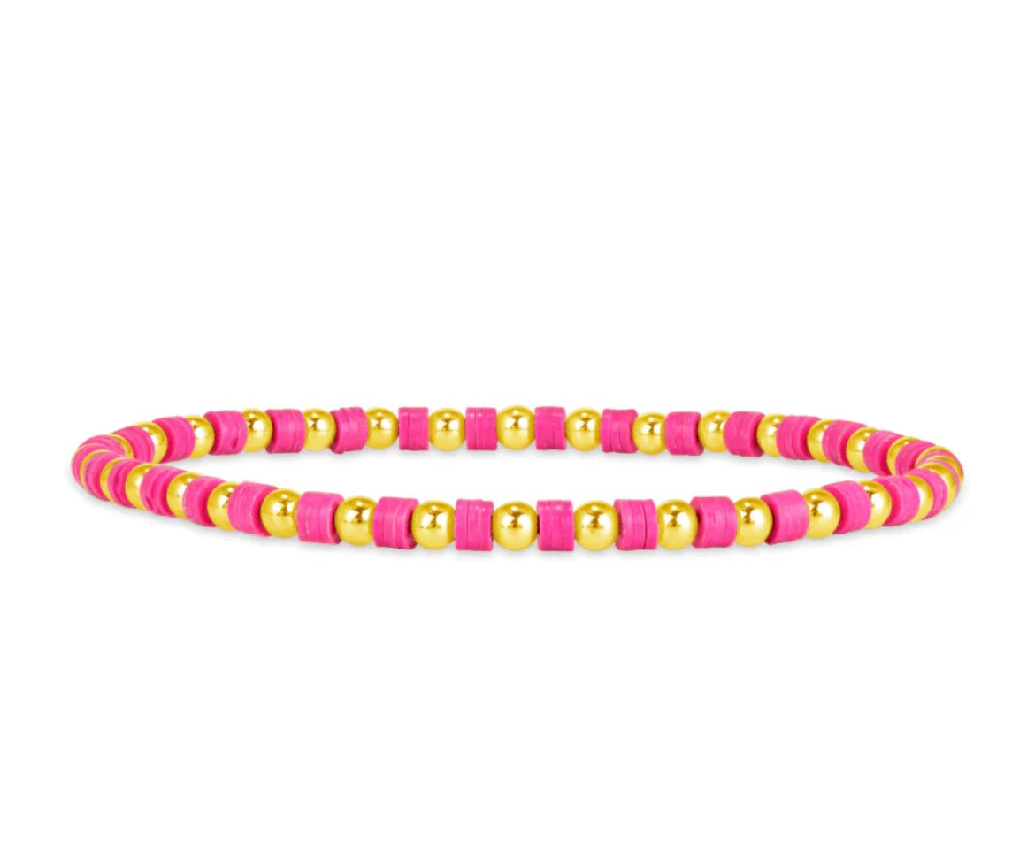 Summer Everyday Pink Stretch Bracelet