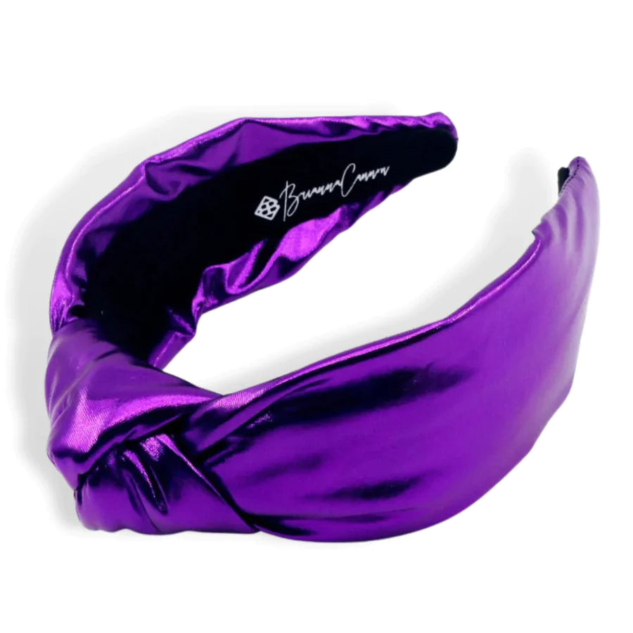 Purple Puff Metallic Knotted Headband
