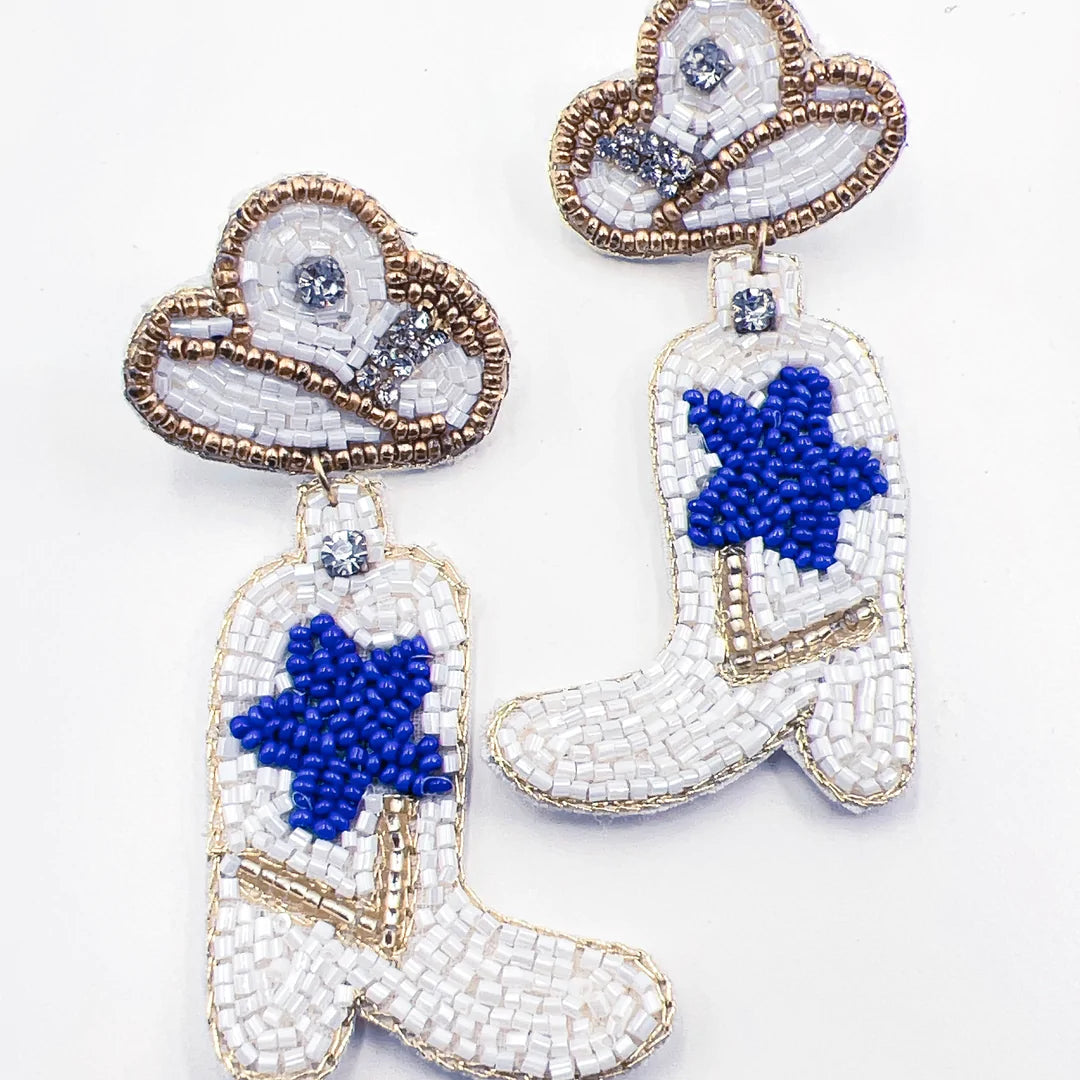 Blue Star Boot Earrings
