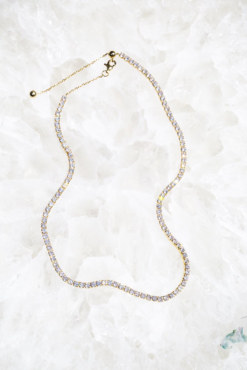 Gold Shimmer Tennis Necklace